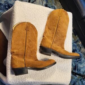 Acme Vintage western tan Suede leather cowboy boots retro 1980s men's size 8.5D